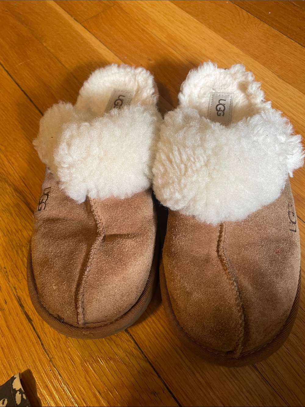 UGG Chestnut Suede Shearling Cuff Slipper